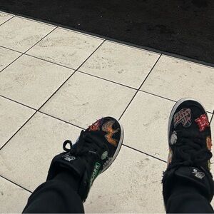 Nike Kids Black Sneakers with Vibrant Accents